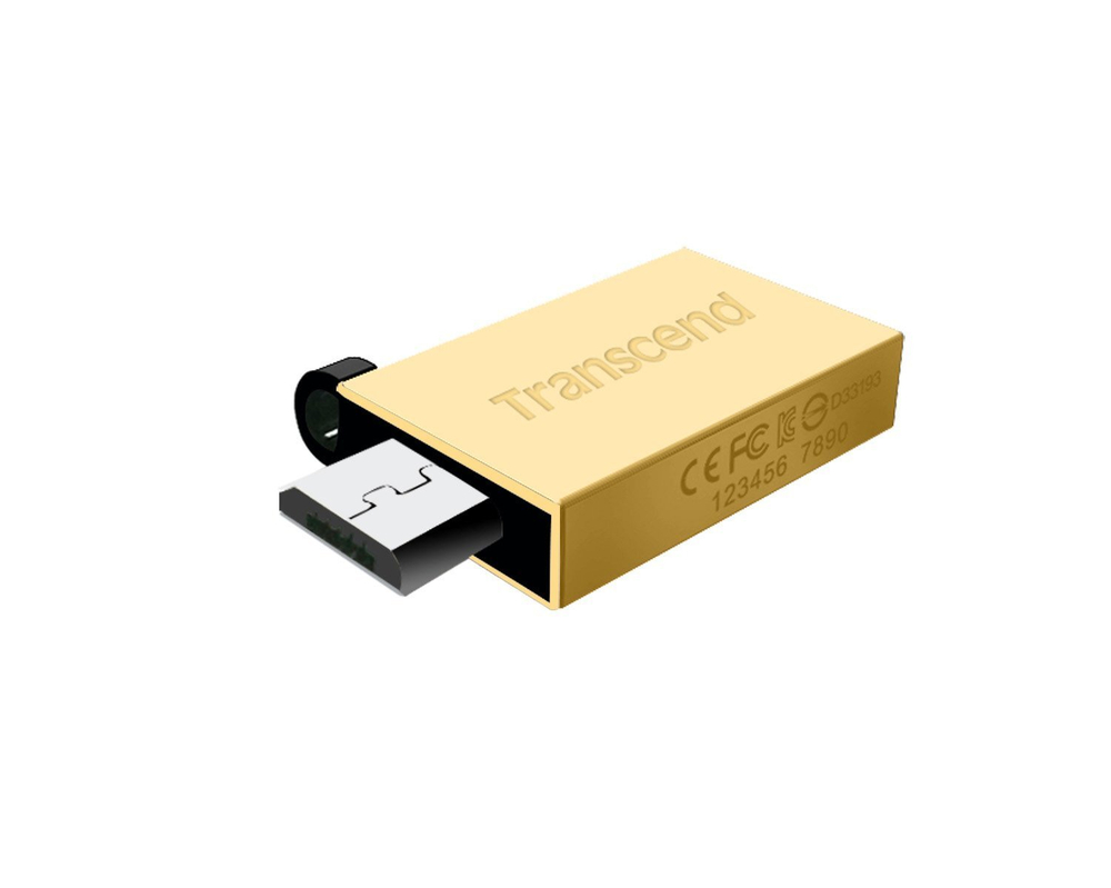 USB флеш-карта Transcend 16GB JETFLASH 380 OTG (Gold)