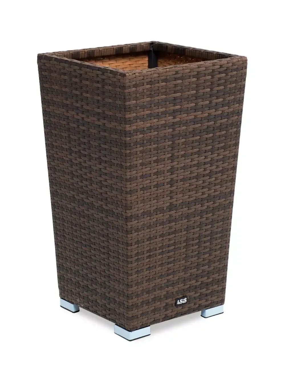 "Капучино" кашпо для цветов плетеное из искусственного ротанга, цвет коричневый