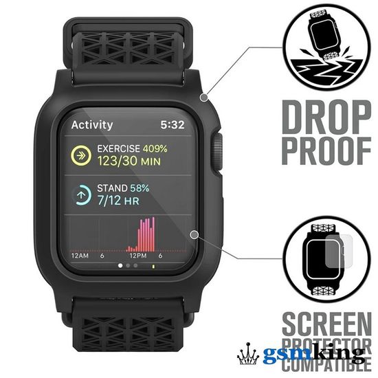 Catalyst Impact Protection Case for Apple Watch 44mm Series 6, 5, 4 & SE Stealth Black (Чёрный)