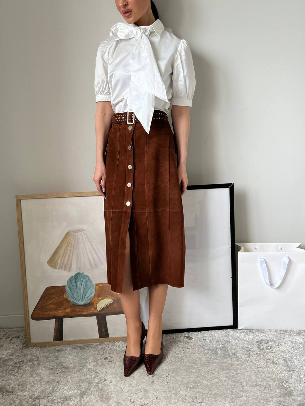 Замшевая юбка Uterque, s/m оригинал
