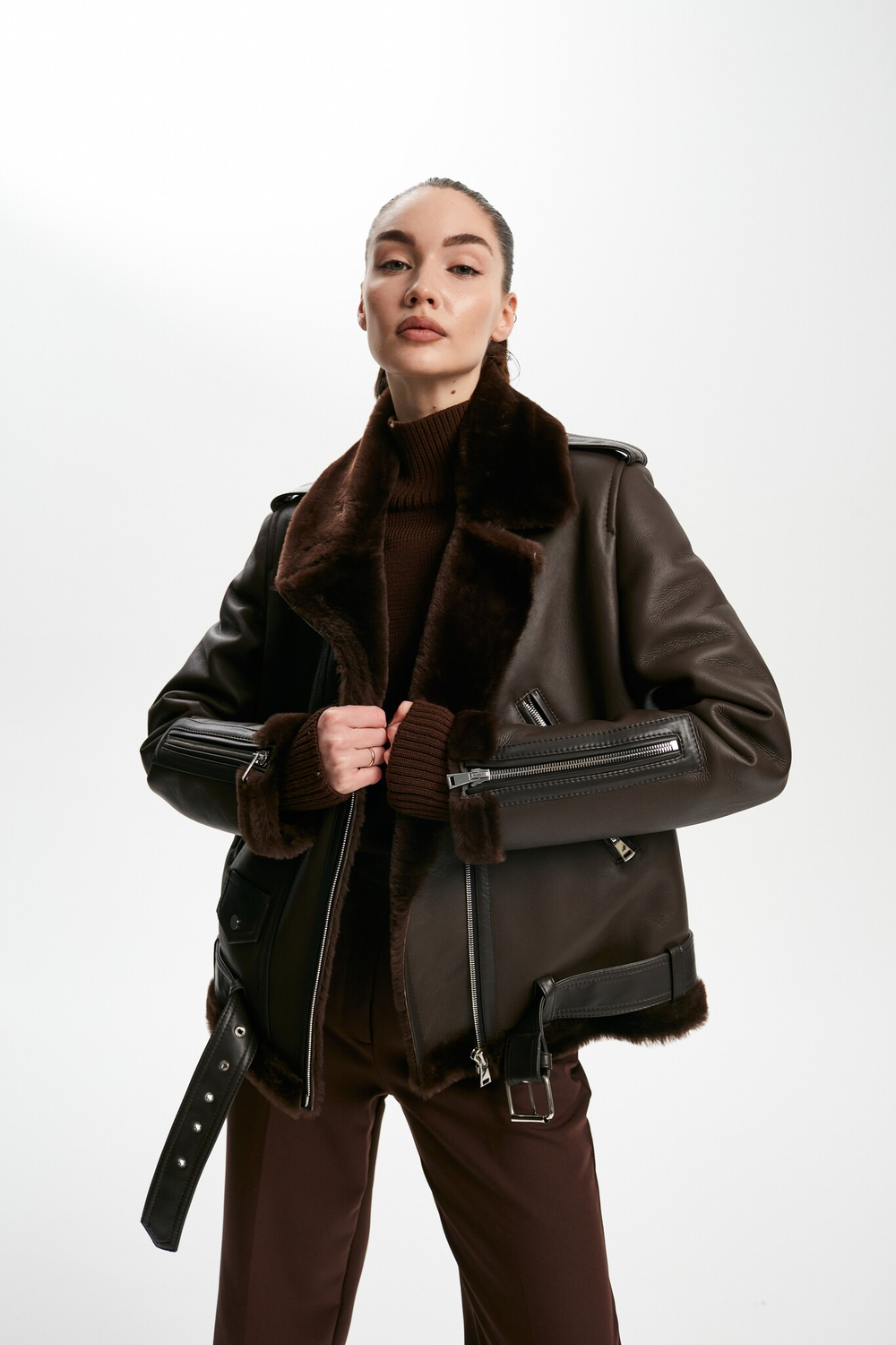 Дубленка шоколадная