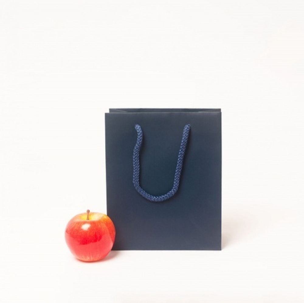 Пакет 19х23х9, темно-синий, меловка