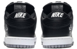 Supreme x Nike Dunk SB Metallic Silver non-slip lightweight low-top sneakers for men and women with the same black silver