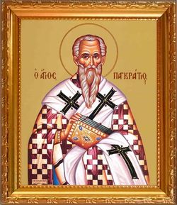 Панкратий Тавроменийский  Икона на холсте в раме.