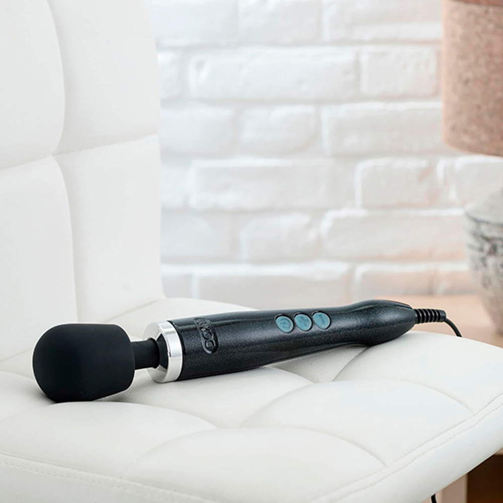 Мощный черный вибратор-вонд 37см Doxy Die Cast Extra Powerful Massage Wand Vibrator Black