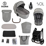 Детская коляска Roan Sol 3 в 1 с автокреслом Avionaut Silver Black RSL/1011 Cloud Grey
