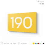 Номер на дверь 190, табличка на дверь для офиса, квартиры, кабинета, аудитории, склада, желтая 120х70 мм, Айдентика Технолоджи