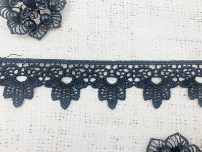 Кружево плетеное, ш. 3 см, чёрный