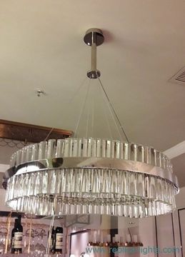 replica Saturno LED 1 ring chrome  Pendant by Baroncelli 