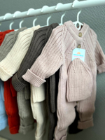 Комбинезон вязаный "Лапша" 2 предмета (Комбинезон + шапка)