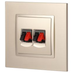 Розетка ЭРА Elegance 14-3112-04 аудио двойная IP20 шампань