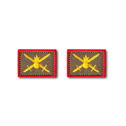 Эмблемы ( Нашивка Знак ) Петличные ( Петлицы ) Сухопутные Войска Красный Кант / Оливковые