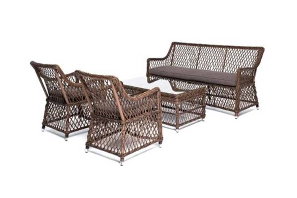 Лаунж зона на 4 персоны Асти Арт.: AS2C2JT-4-SET brown