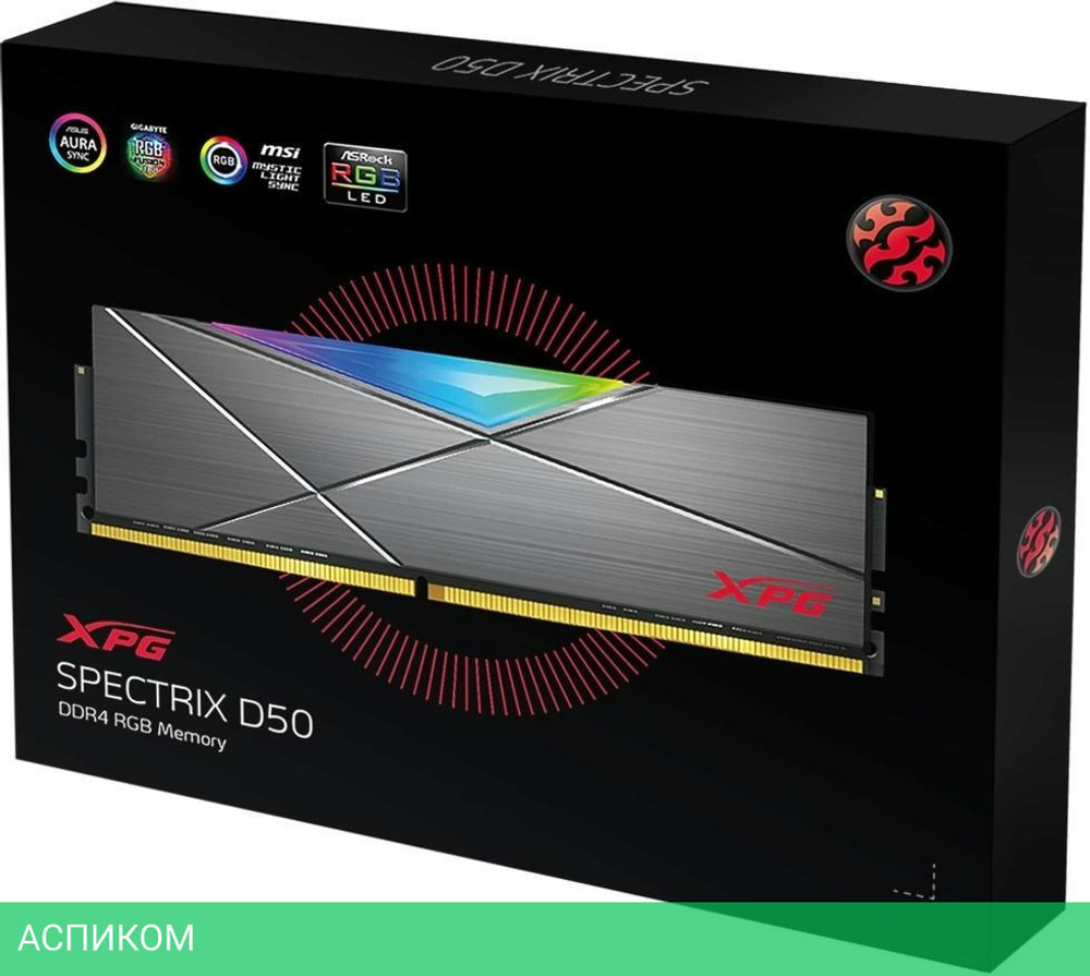 Оперативная память A-Data Spectrix D50 RGB 2x8GB DDR4 PC4-25600 (AX4U32008G16A-DT50)