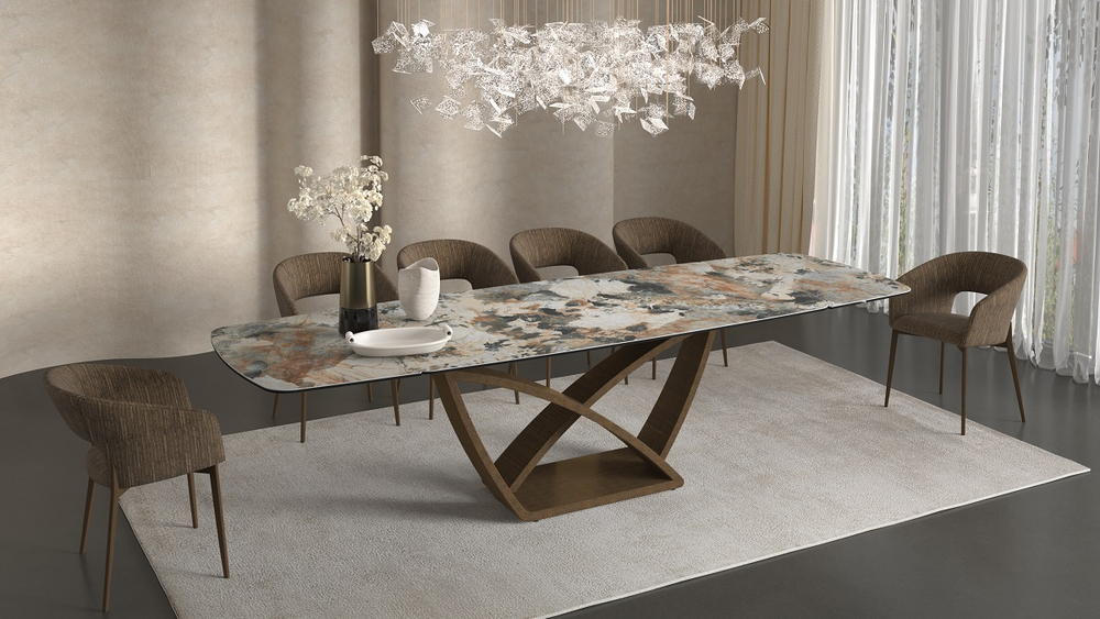 Стол М-City DISAUR Алонсо (Alonso) 200 Tl-137, Испанская керамика, Медный каркас