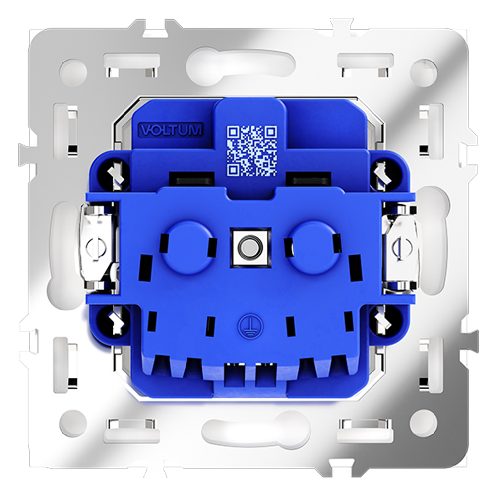 Розетка встраиваемая с заземлением 16А, (белый глянцевый) Voltum S70 VLS040101