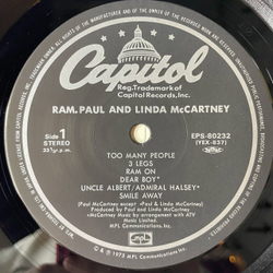 Винтажная виниловая пластинка LP Paul and Linda McCartney Ram (Japan 1975) (No Obi) Dear Boy