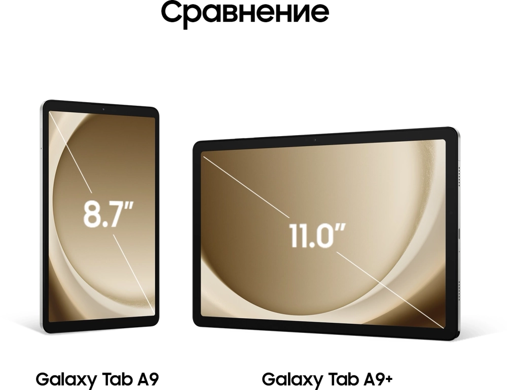 Планшет Samsung Galaxy Tab A9 SM-X110 G99 (2.2) 8C RAM4Gb ROM64Gb 8.7" LCD 1340x800 Android 13 серебристый 8Mpix 2Mpix BT WiFi microSD 1Tb 5100mAh 7hr