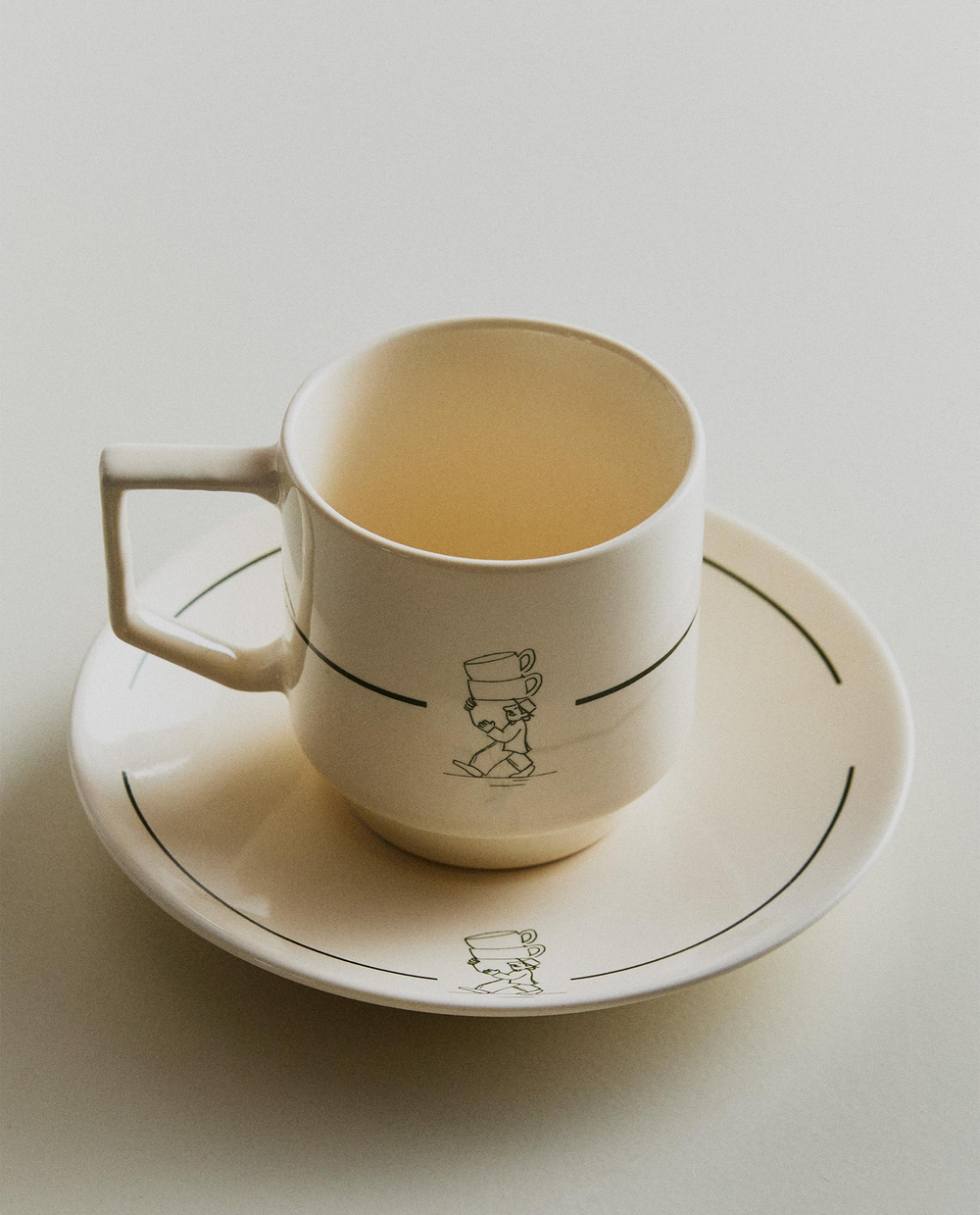 Zara Home набор столовой посуды из каменной керамики, цвет белый, 8.4 см