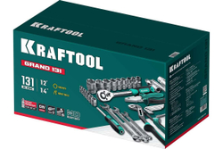 KRAFTOOL  GRAND-131, 131 предм., (1/2"+1/4"), Универсальный набор инструмента (27978-H131)