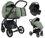 Детская коляска Roan Bass Next 2.0 3 в 1 с автокреслом Pituso Baesa Pro Black BSN/43/2 Sage Green/Black/руч.Black