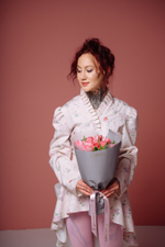 Моно букет из розовых тюльпанов