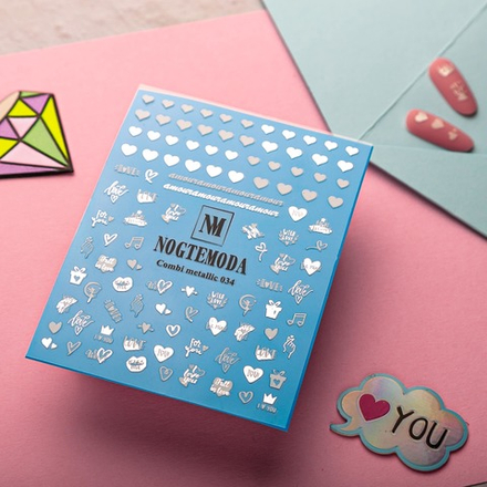 Наклейки NogteModa COMBI METALLIC 034