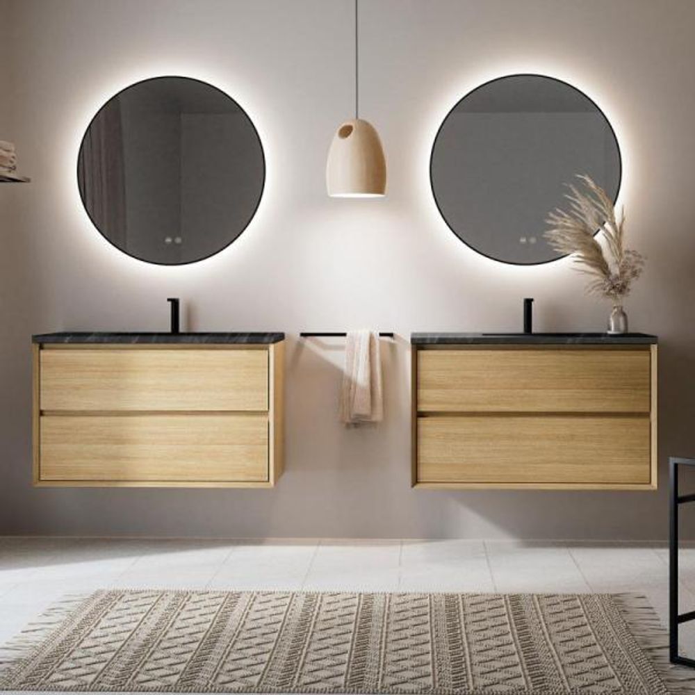 Тумба под раковину COOL с 2 выдвижными ящиками 100x45 x54 CL.100.MUD орех