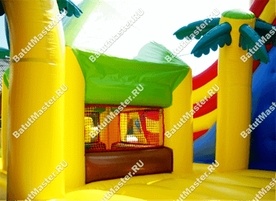 Большой надувной батут "Говорящая акула" 14*10*6 м