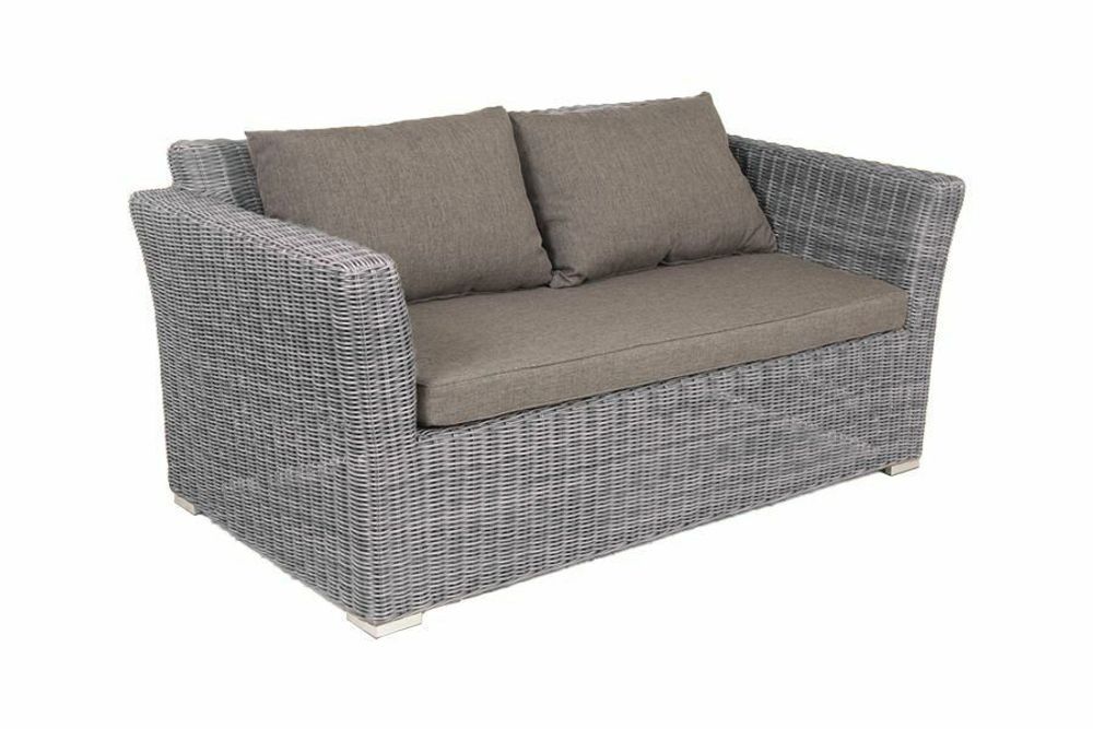 "Капучино" диван из искусственного ротанга двухместный, цвет графит