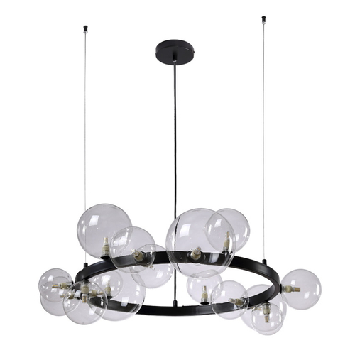 Подвесная люстра Crystal Lux AGATA SP15 V2 BLACK/TRANSPARENTE