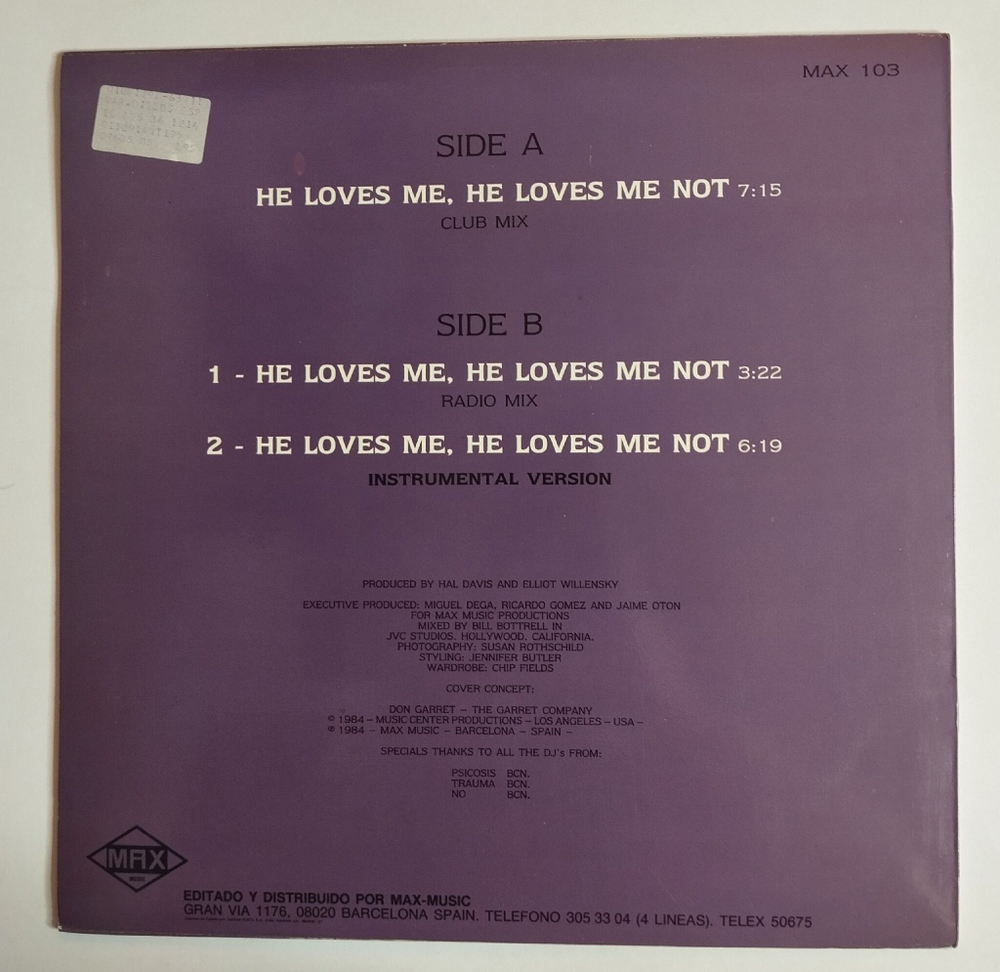 Винтажная виниловая пластинка LP Kim Fields He Loves Me, He Loves Me Not (Spain 1984)