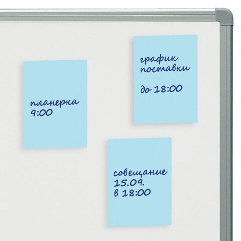 Блок самоклеящийся (стикеры) STAFF STANDARD, ПАСТЕЛЬНЫЙ 76х51 мм, голубой, 100 листов, 116582