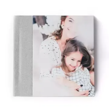 30х30 фотокнига с фото-обложкой и текстильным торцом "Ash"