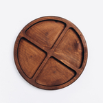 Деревянная тарелка с секциями (менажница) из кедра для подачи блюд и закусок 250 мм