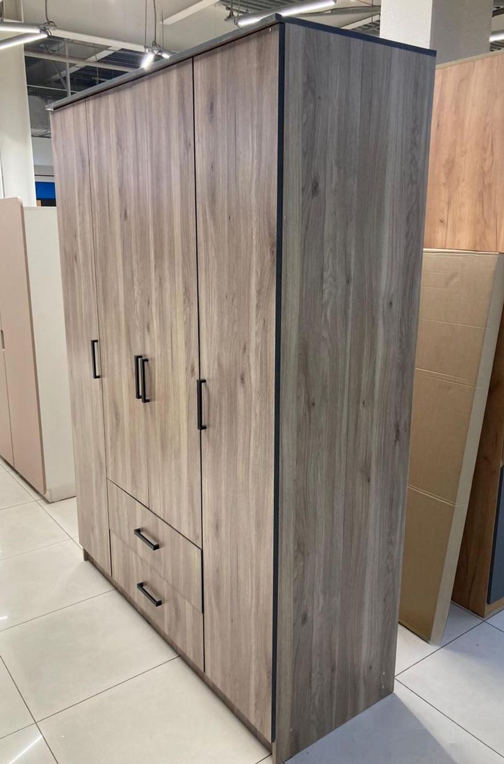 Шкаф 4-х створчатый Титан дуб смоки