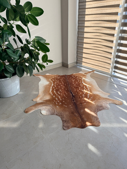 Коровья шкура на пол искусственная без ворса. 190 х 155 см