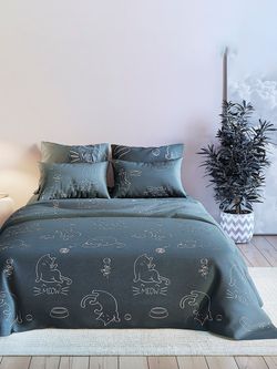 Простынь на резинке Сказка "Котики" 140х200 см