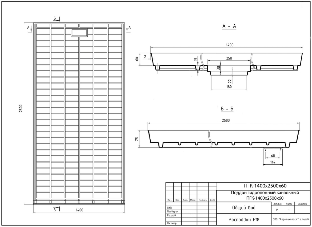 ПГК 1400*2500*60