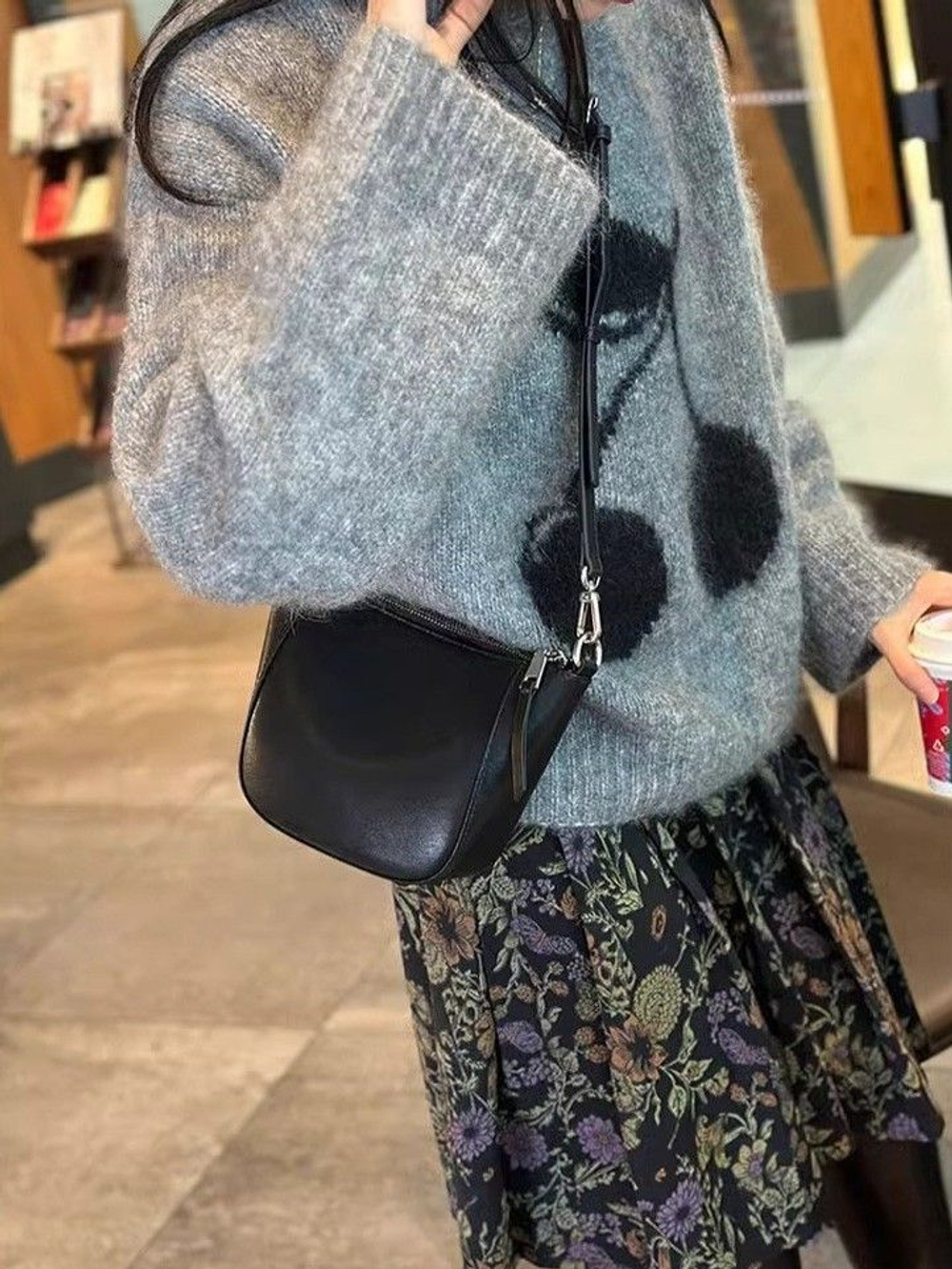 сумка женская натуральная кожа через плечо кросс боди маленькая