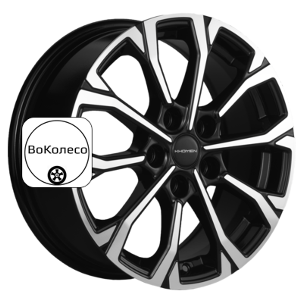 6,5x16/5x112 ET46 D57,1 KHW1605 (Octavia A5/Golf/Jetta) Black-FP Khomen Wheels