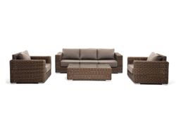 "Боно" лаунж-зона из искусственного ротанга, цвет коричневый