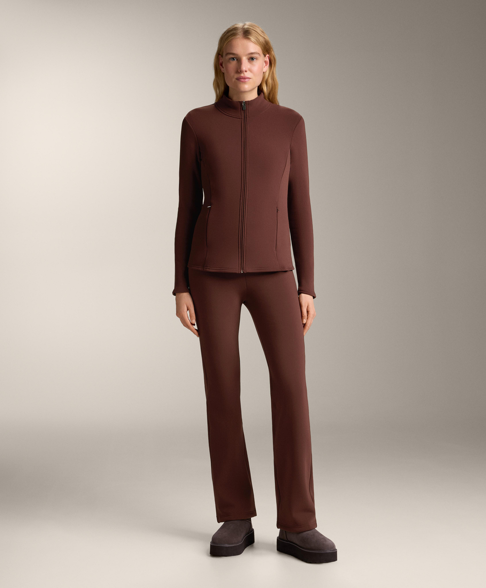 OYSHO Бесшовные брюки Bootcut с высокой посадкой, бургунди