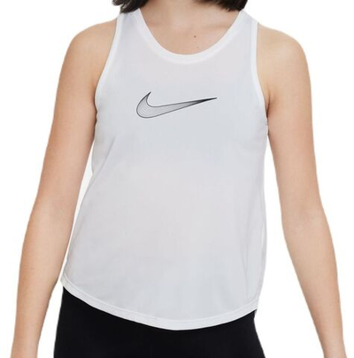 Футболка для девочки теннисная Nike Dri-Fit One Training Tank - white/black