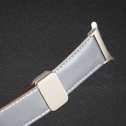 Ремешок из натуральной кожи серого цвета от Dux Ducis для смарт часов Samsung Watch Ultra 47MM, серия YA Series