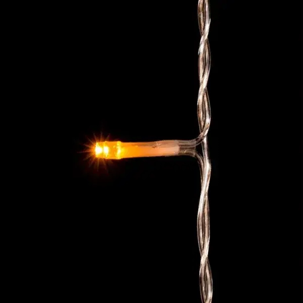 Светодиодный занавес 2*3 м., 600 желтых LED ламп, облегченный, прозрачный провод ПВХ, LTC (PCL600NOT-10-2Y)