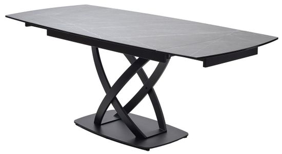 Стол FOGGIA 140 KL-136 Серый мрамор матовый, итальянская керамика/черный каркас