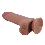 Фаллоимитатор-мулат с эффектом скользящей кожи - 19,4 см. (Цвет: телесный)