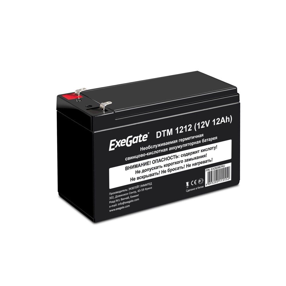 Аккумуляторная батарея ExeGate DTM 1212 (12V, 12Ah, клеммы F2)