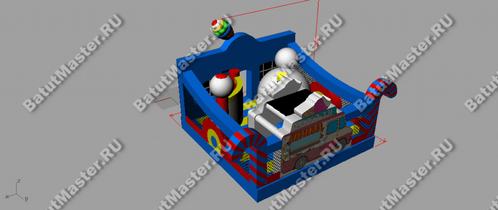 Коммерческий надувной батут "Мороженое" 6*6*3.5 м